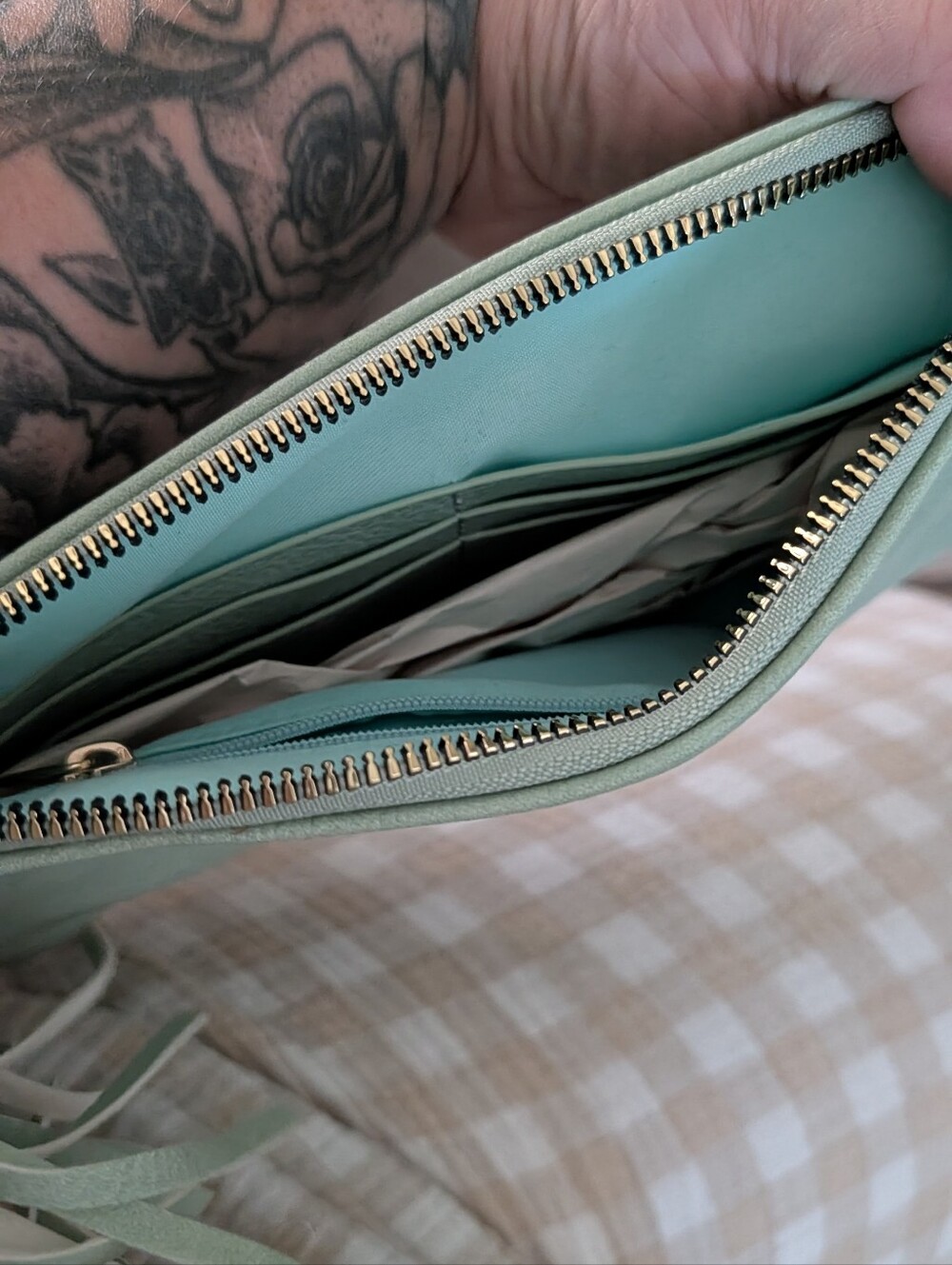 Wristlet Clutch in Light Mint Green - Picture 5 of 5